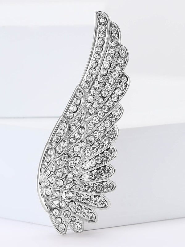 Alloy Rhinestone Angel Wings Brooch