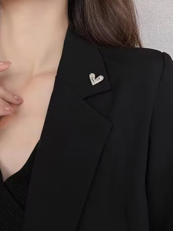 Crystal Heart Brooch