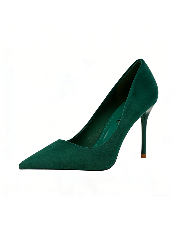 Suede High Heels Toe Cap