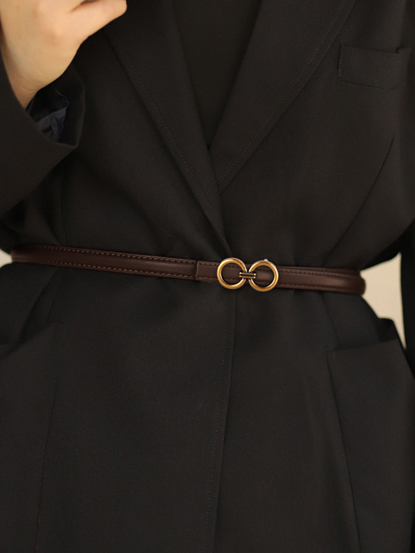 Genuine leather women's slim waist belt fashion decorative suit jacket with skirt waist chain belt