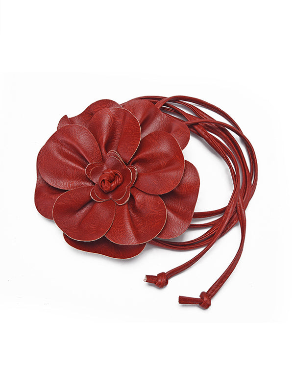 Leather Flower Belt