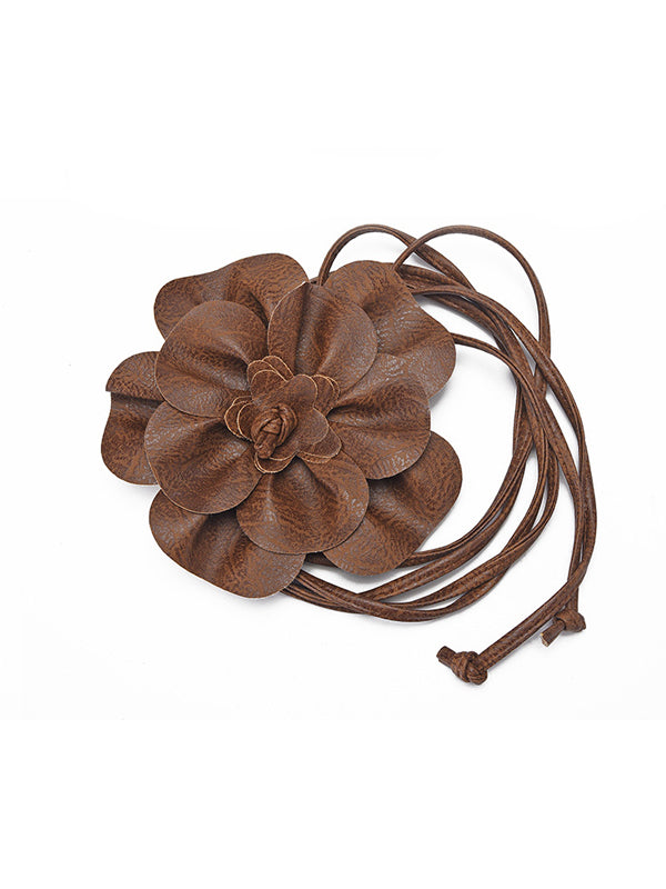 Leather Flower Belt