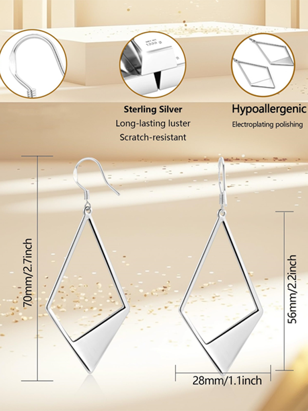 Rhombus Openwork Earrings