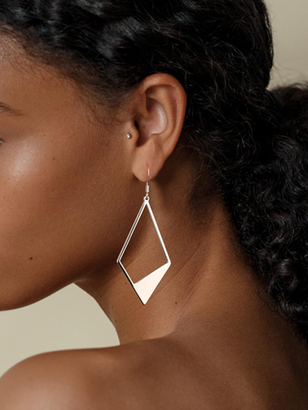 Rhombus Openwork Earrings