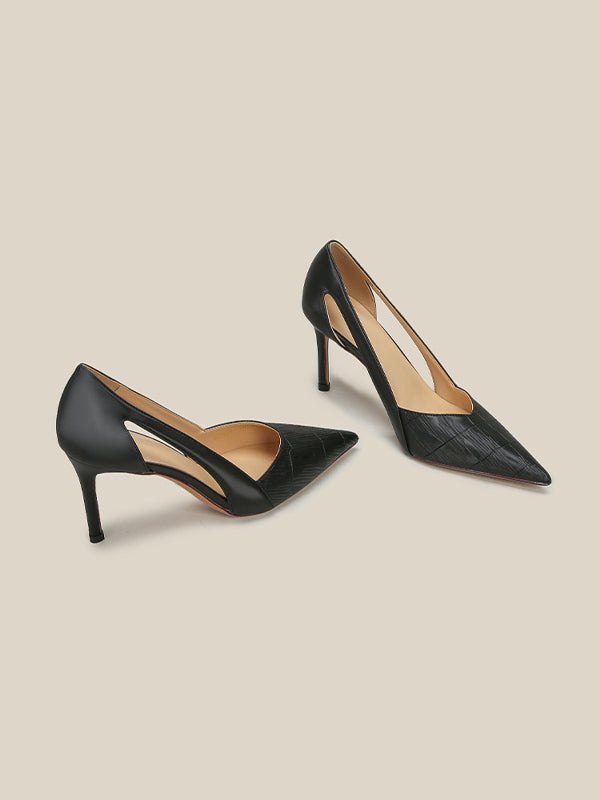Solid Color Openwork High Heels