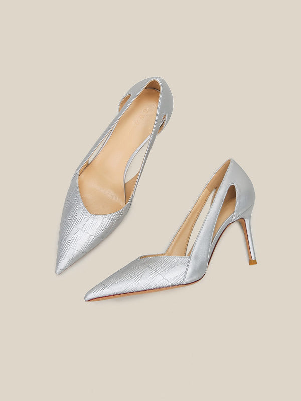 Solid Color Openwork High Heels
