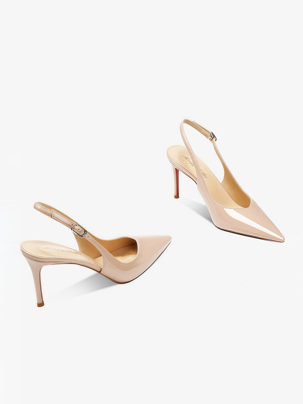 Solid Color Strappy Stiletto Pointed High Heels