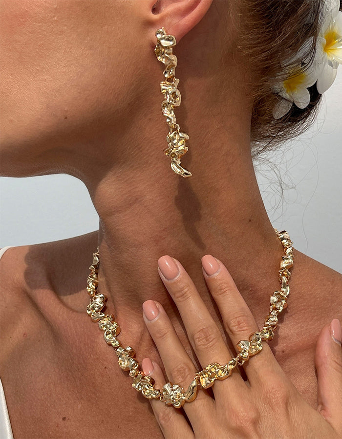 Liquid Lava Metal Pleated Jewelry