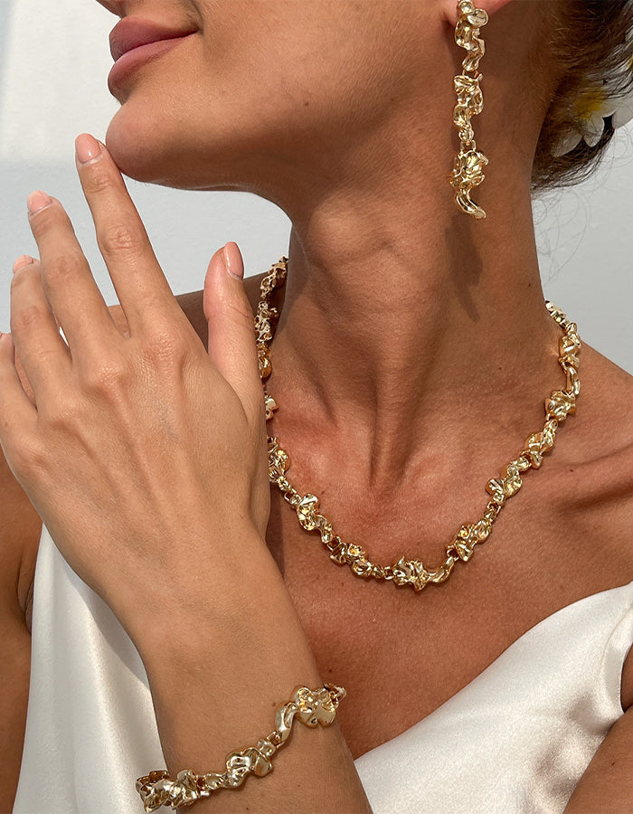 Liquid Lava Metal Pleated Jewelry