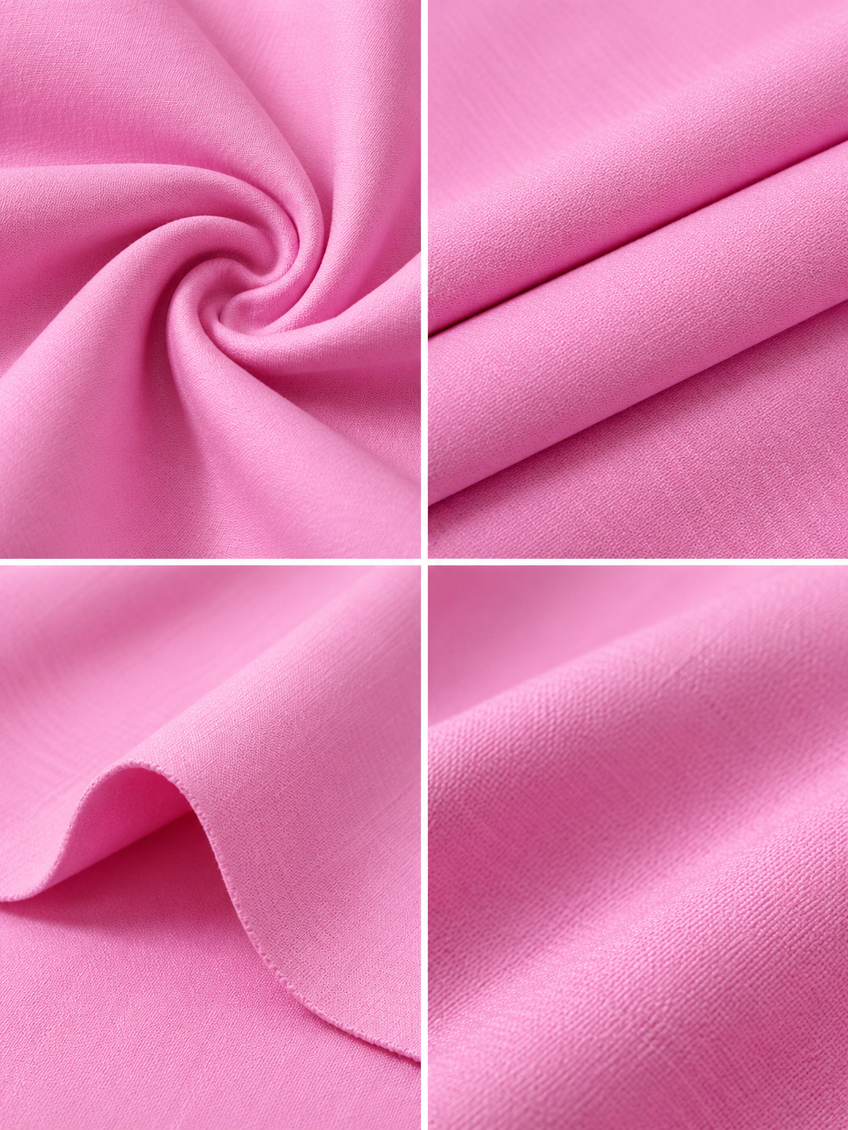 Pink Single Button Notched Lapel Blazer & Wide-Leg Trousers 2-Piece Suit