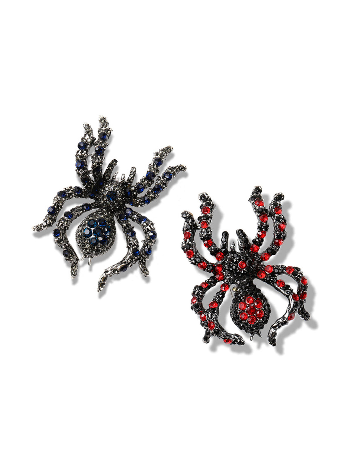 Rhinestone Embellished Halloween Spider Brooch