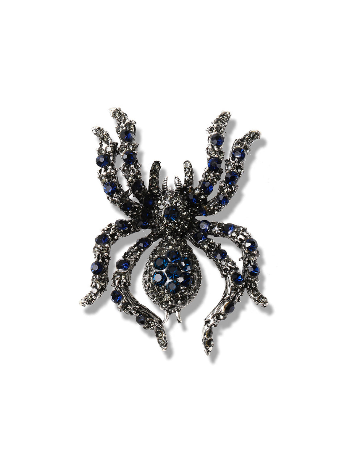 Rhinestone Embellished Halloween Spider Brooch