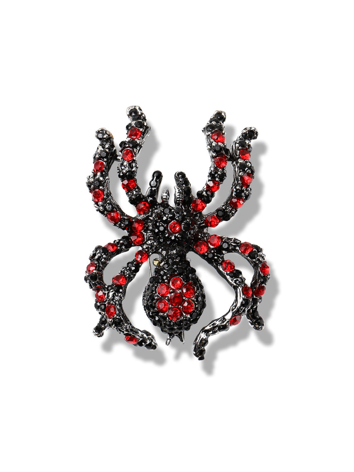 Rhinestone Embellished Halloween Spider Brooch
