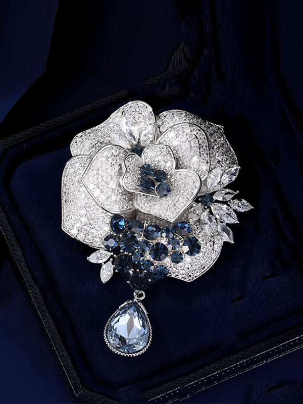 Cymbidium And Rose Brooch