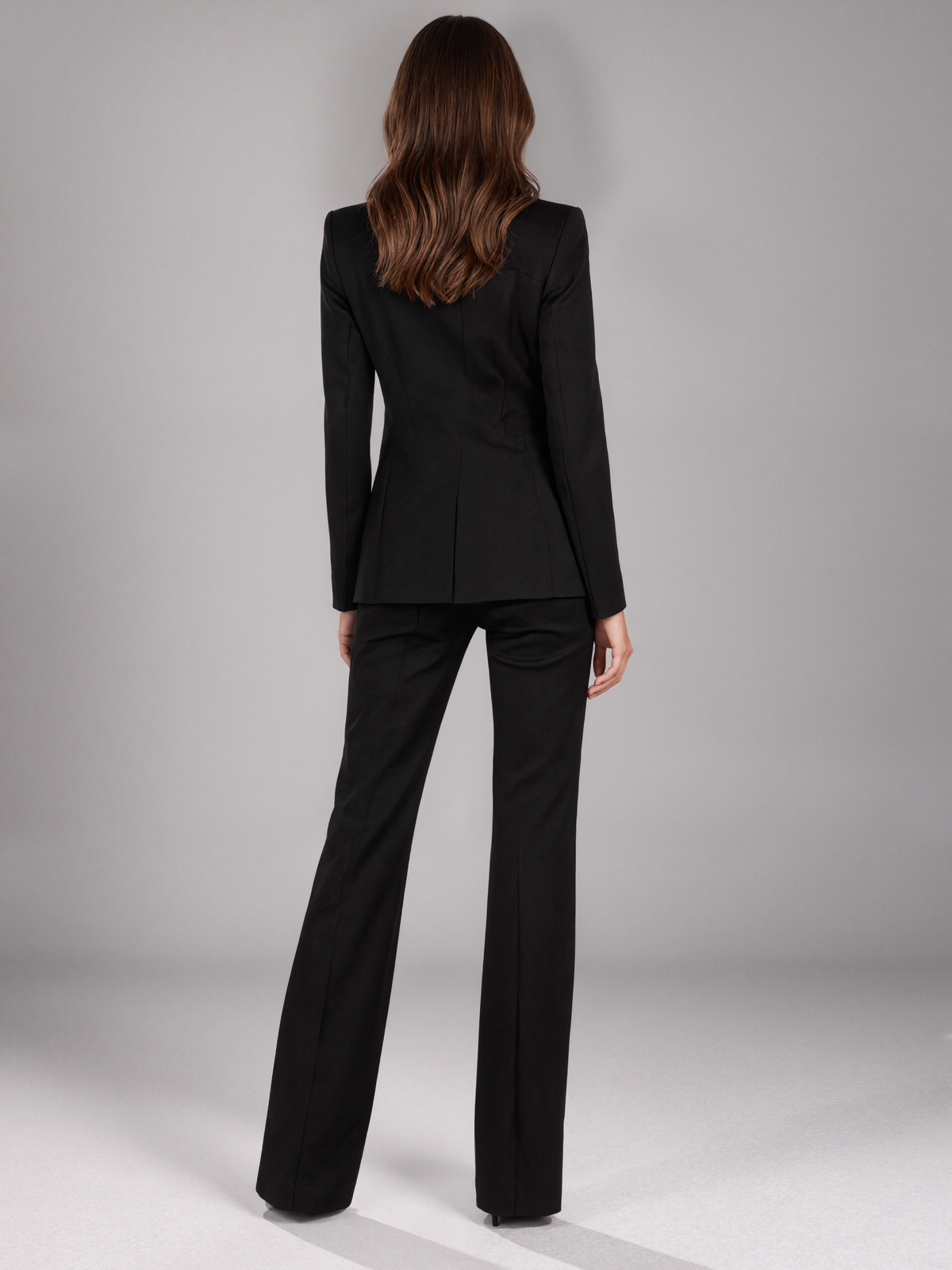 Black Peak Lapel Blazer And Wide Leg Pants 2-Piece Suit