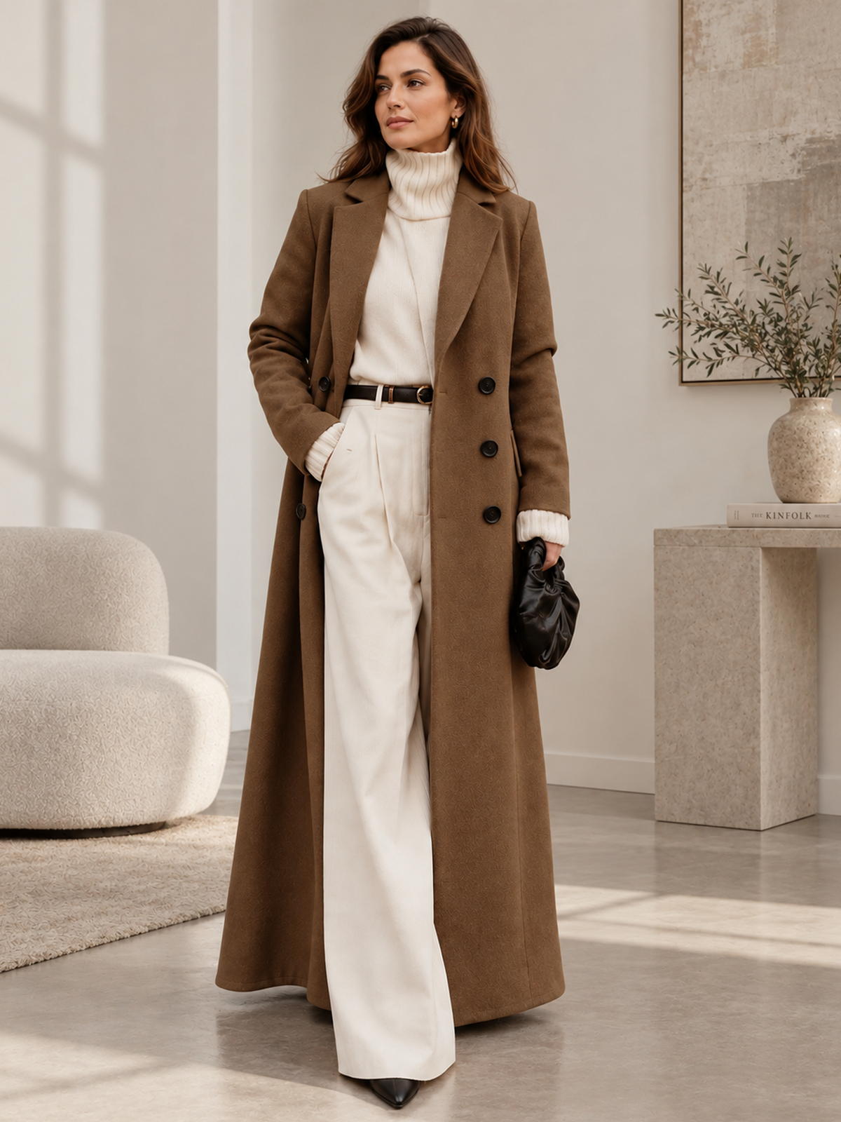 Brown Double Breasted Coat