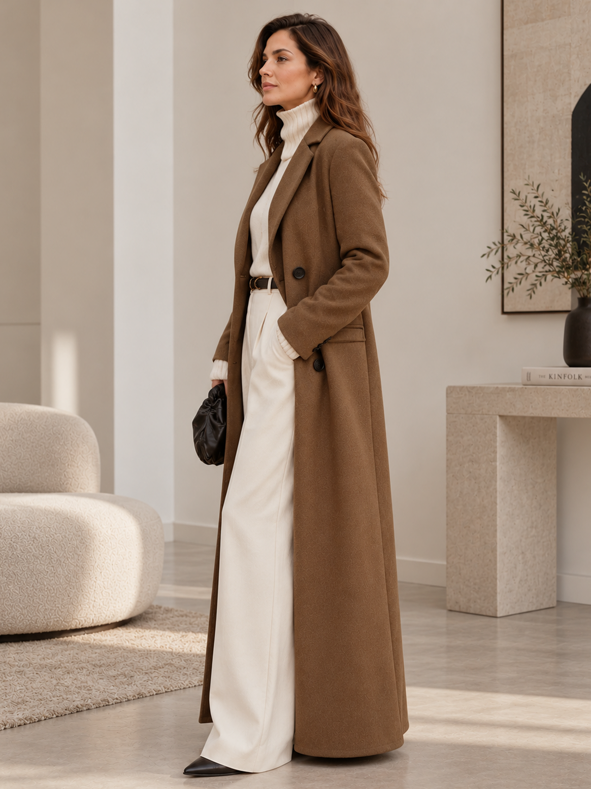 Brown Double Breasted Coat
