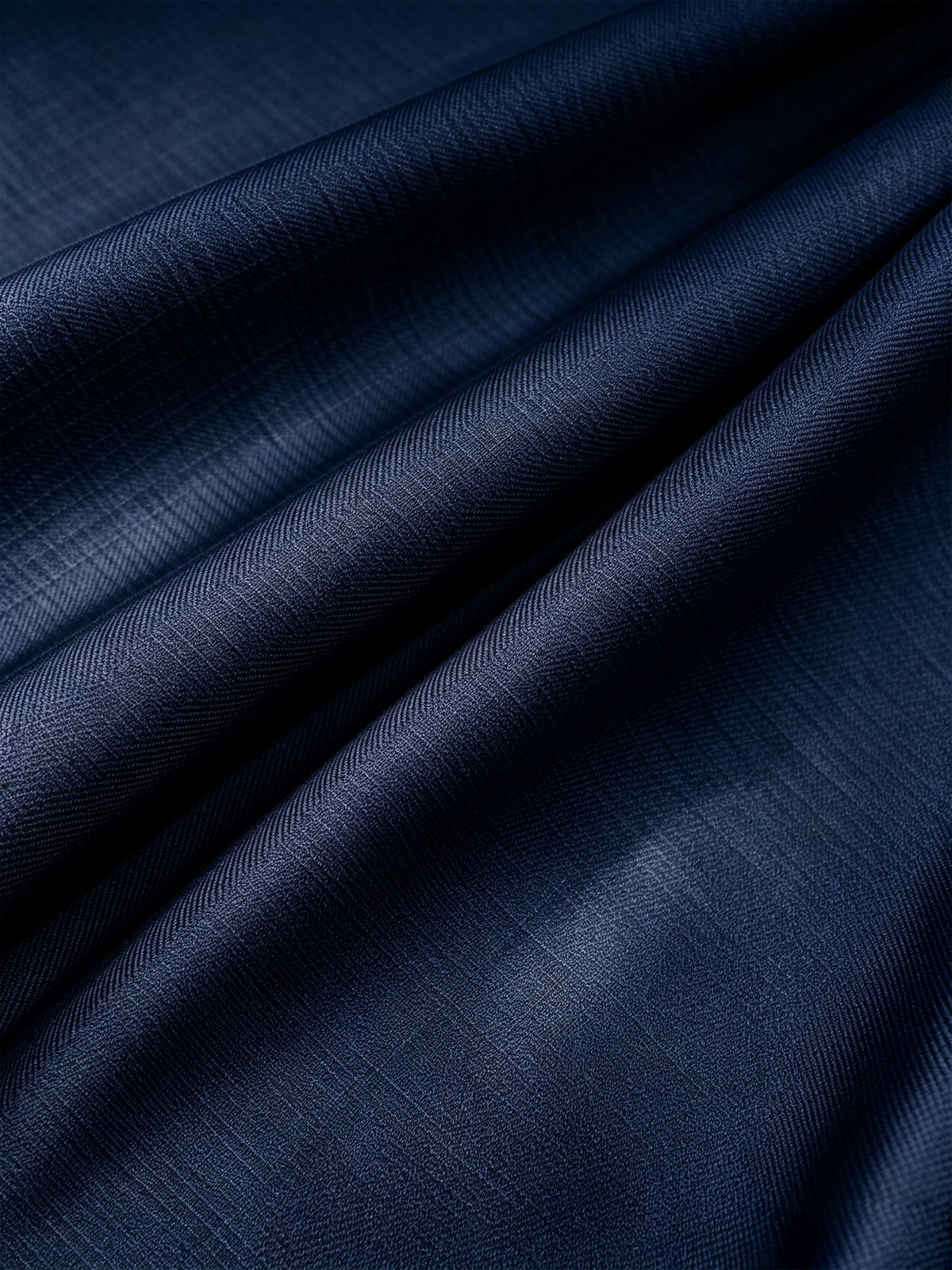Dark Blue Long Blazer With A Stand Up Collar And Wide Leg Pants 2-Piece Suit