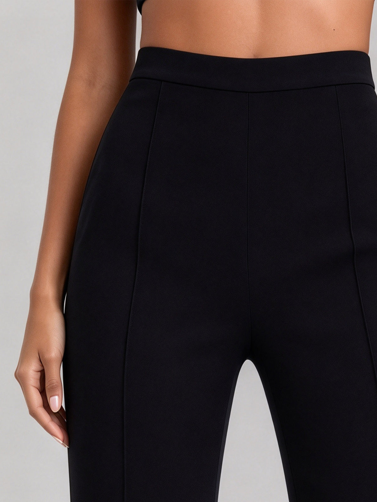 Black High Waisted Flared pants