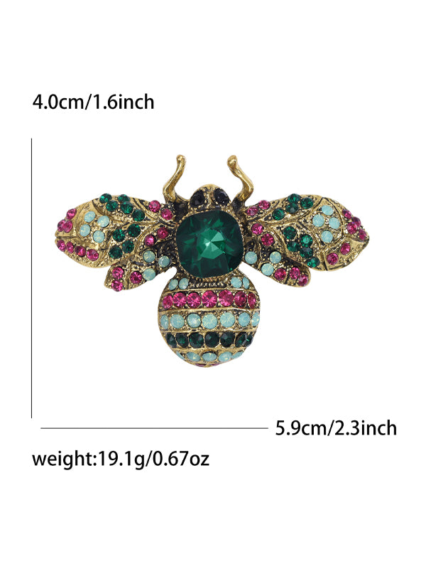 Vintage Crystal And Diamond Bee Brooch