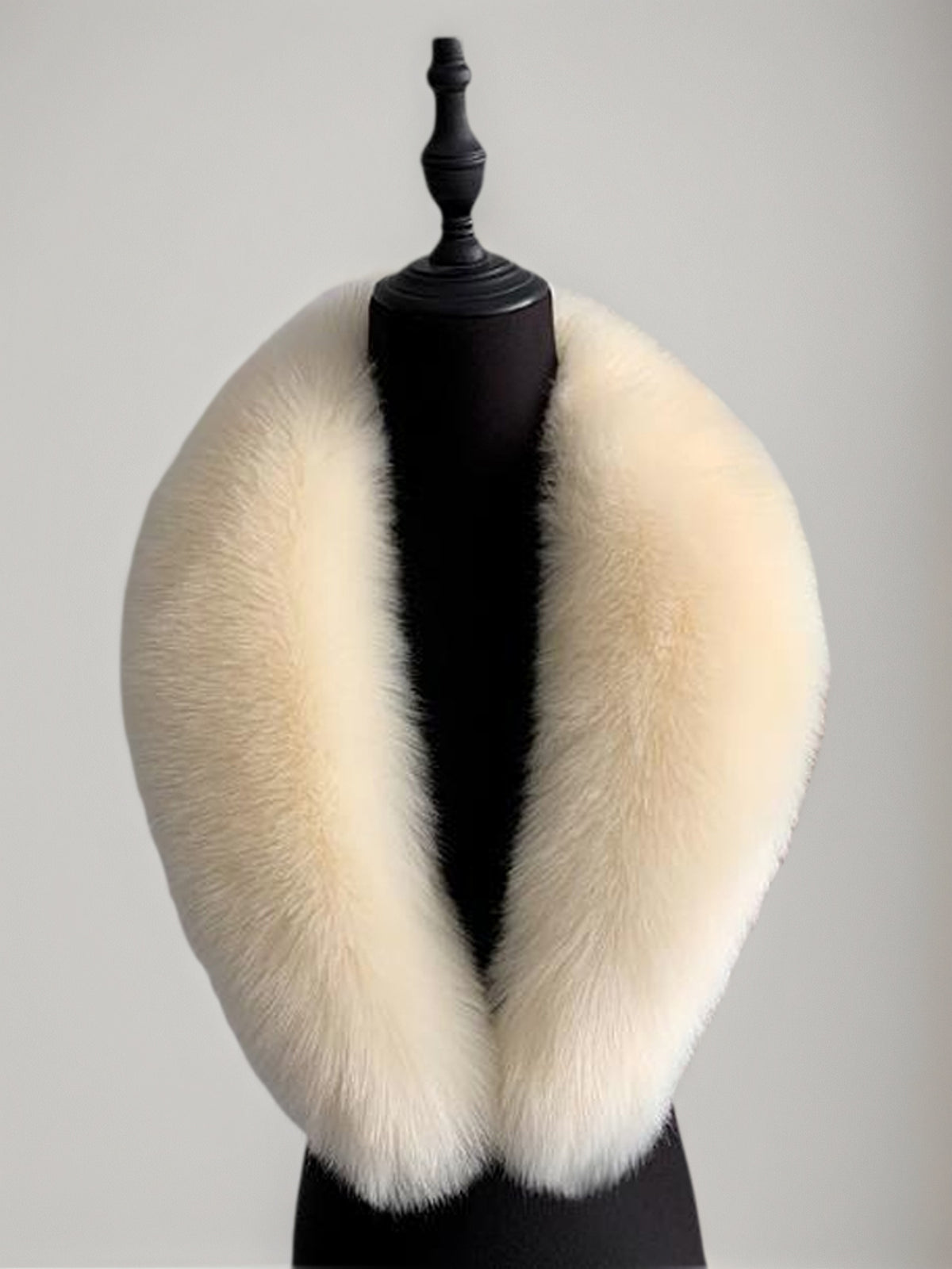 Oversized Faux Fox Fur Suit Collar Woolen Coat With Shawl Collar