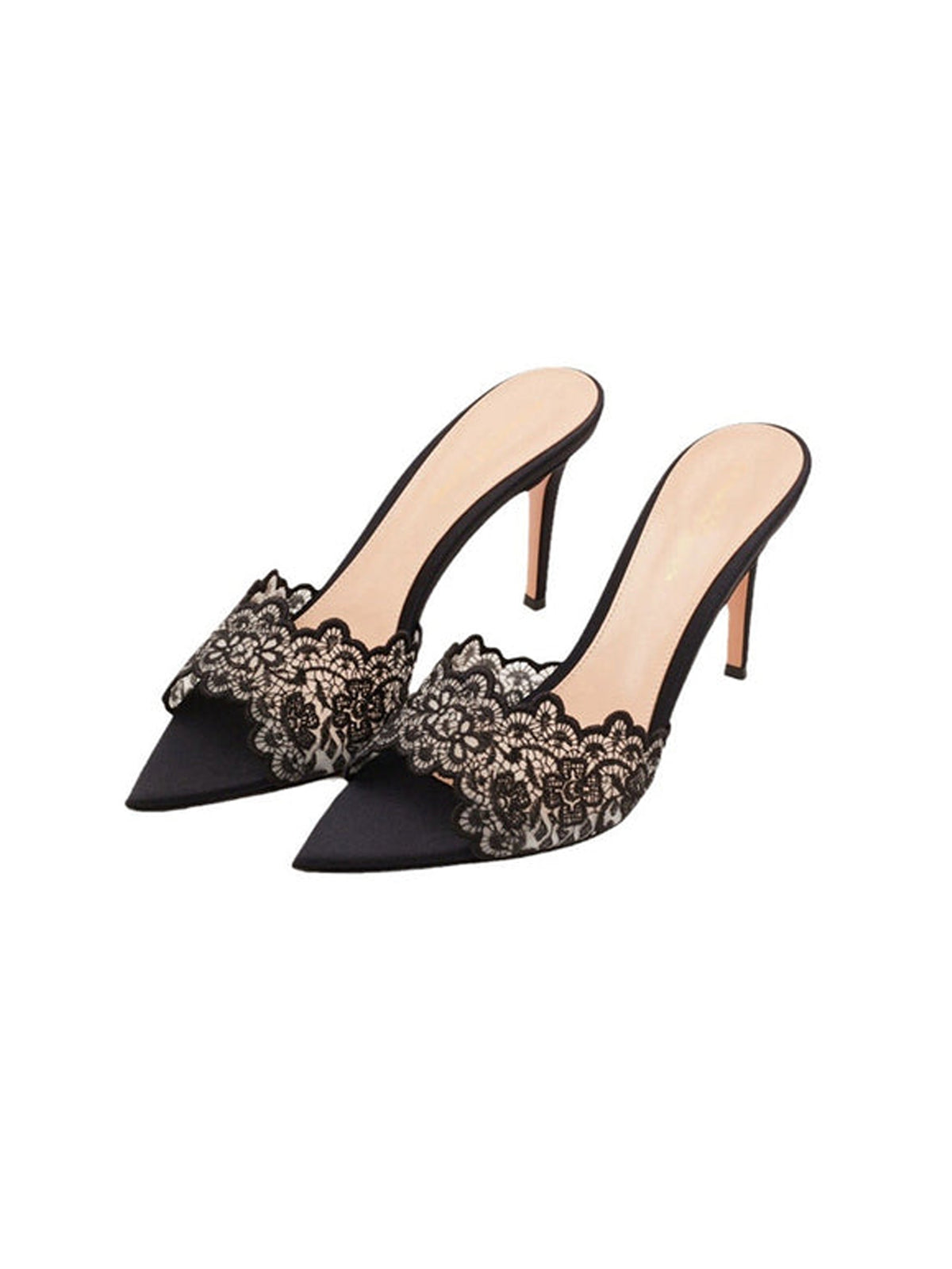 Pointed Toe Stiletto Lace High Heeled Sandals