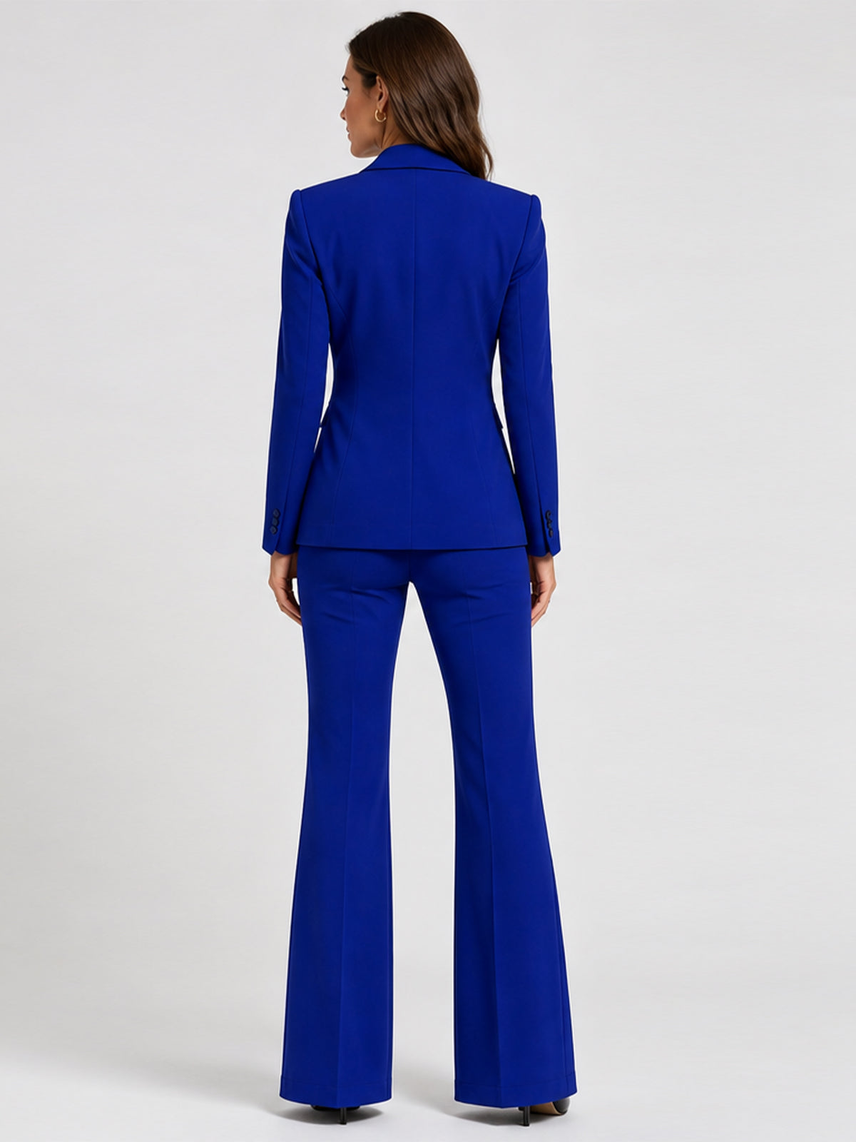 Royal Blue Satin Peak Lapel Single Breasted Blazer And Pants 2-Piece Suit