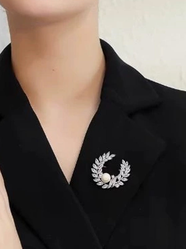 Pearl Olive Branch Brooch