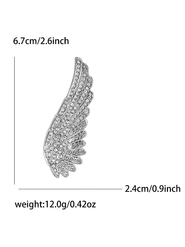 Alloy Rhinestone Angel Wings Brooch