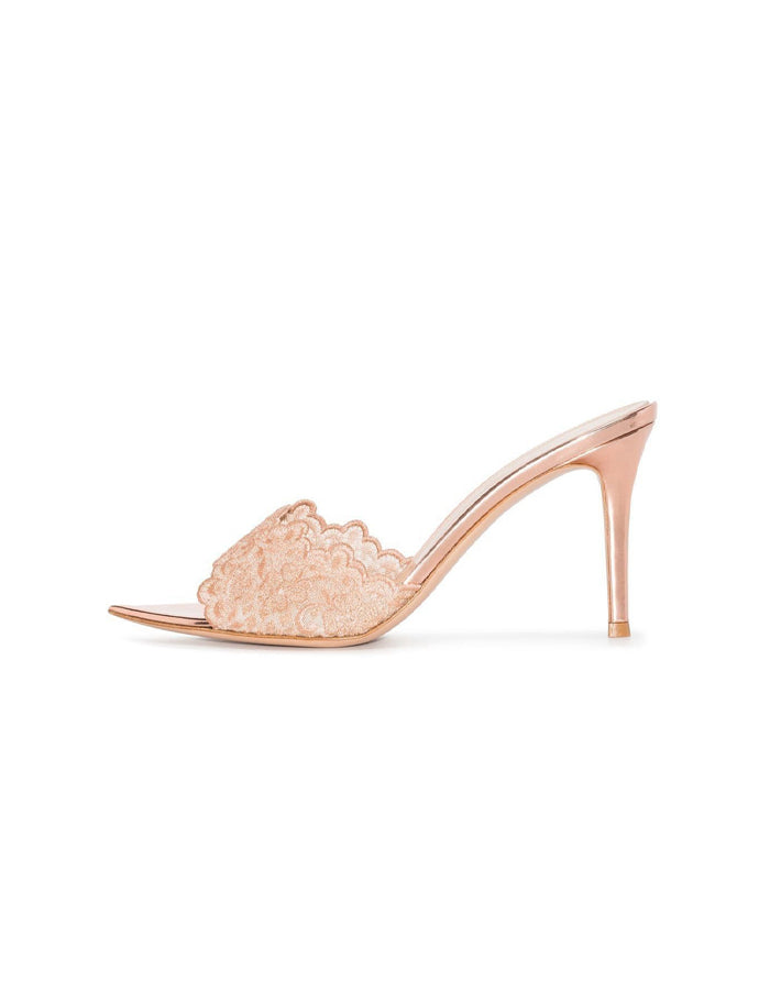 Pointed Toe Stiletto Lace High Heeled Sandals