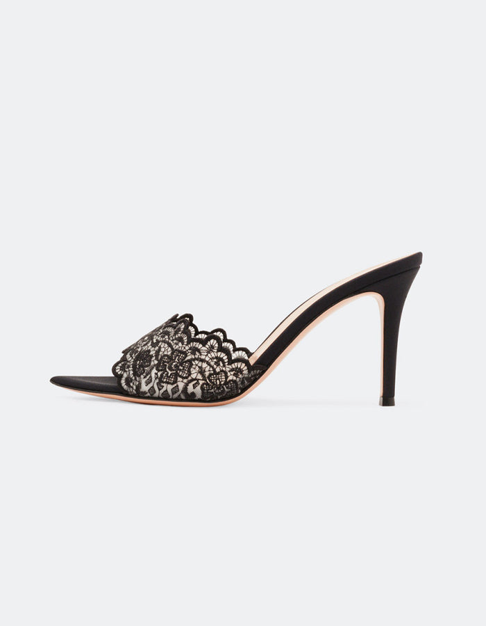 Pointed Toe Stiletto Lace High Heeled Sandals