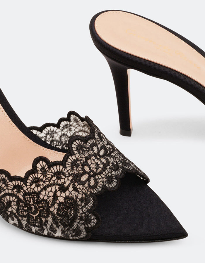 Pointed Toe Stiletto Lace High Heeled Sandals