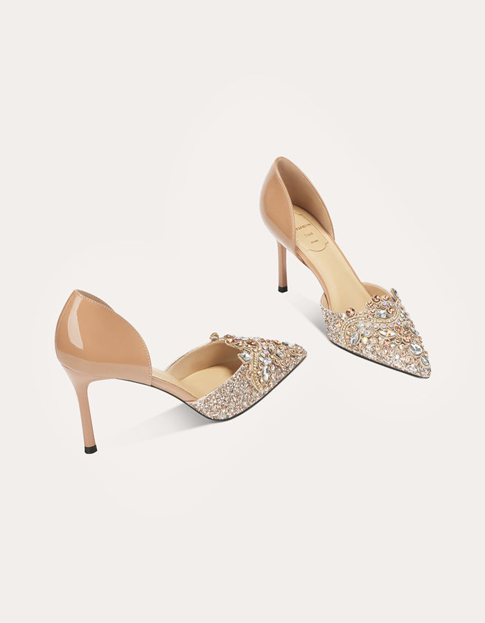 Pointed Toe Sheepskin High Heels