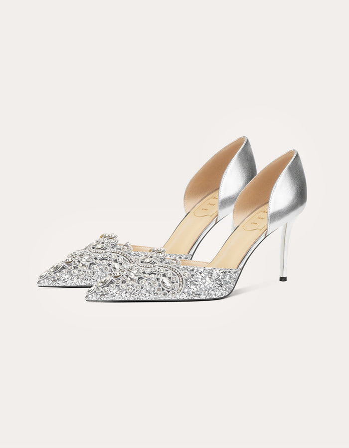 Pointed Toe Sheepskin High Heels