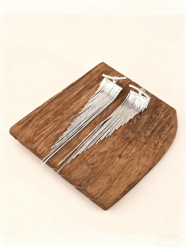 Elegant Tassel Earrings Irregular Beveled Design