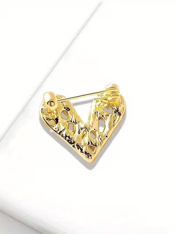 Crystal Heart Brooch