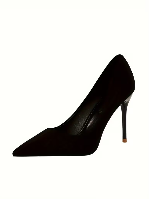 Suede High Heels Toe Cap