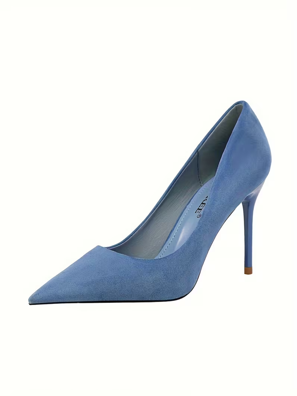 Suede High Heels Toe Cap