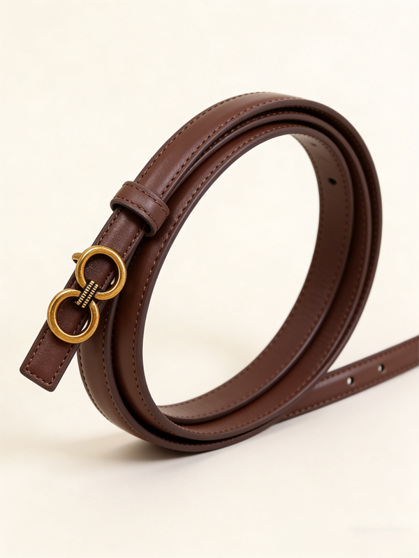 Genuine leather women's slim waist belt fashion decorative suit jacket with skirt waist chain belt