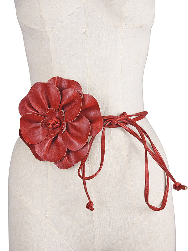 Leather Flower Belt