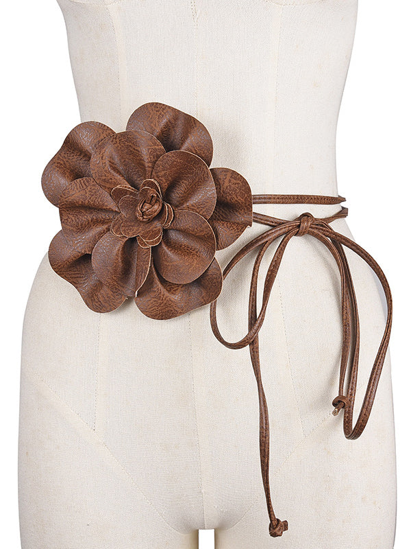 Leather Flower Belt