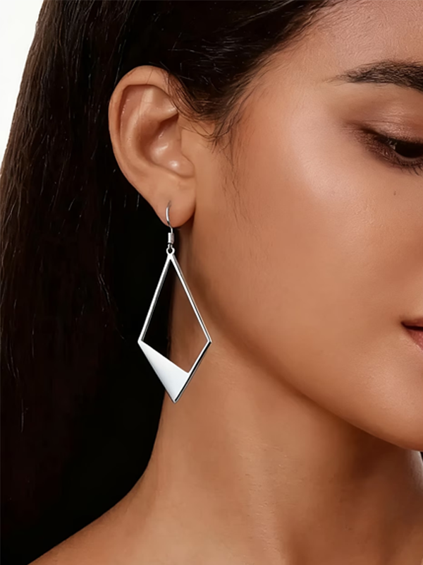 Rhombus Openwork Earrings