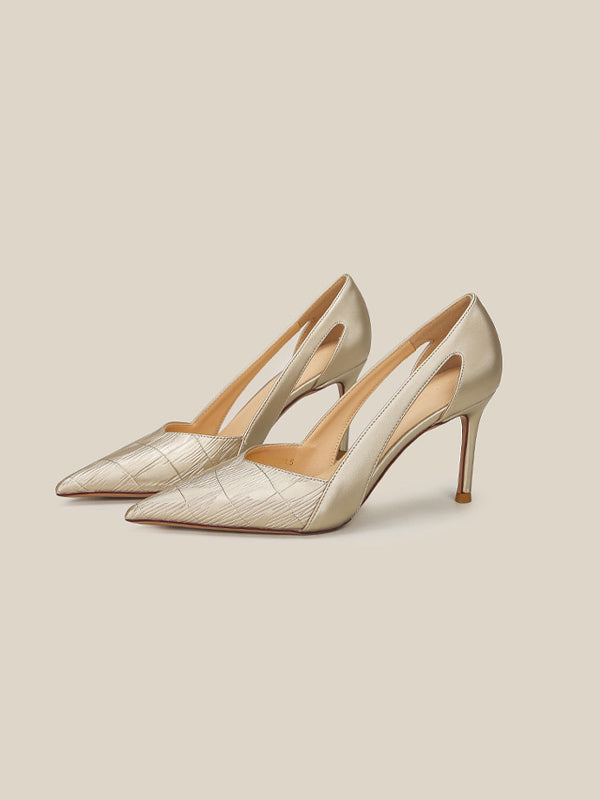 Solid Color Openwork High Heels