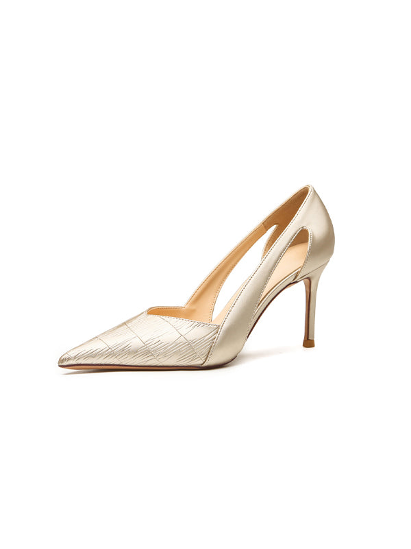 Solid Color Openwork High Heels