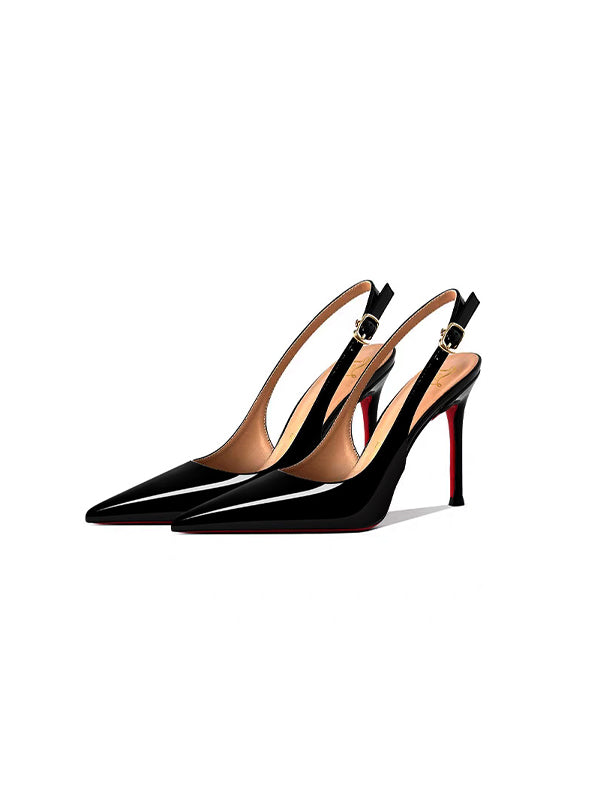 Solid Color Strappy Stiletto Pointed High Heels