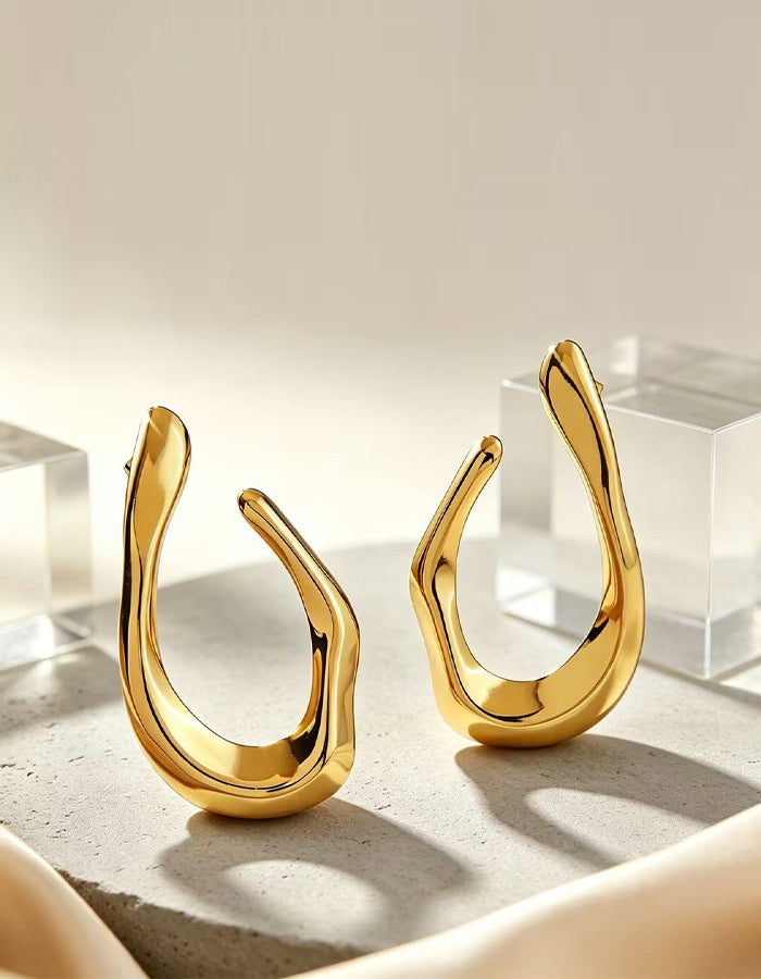 Geometric Irregular U-shaped Earrings