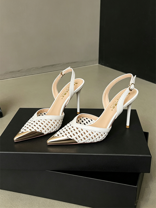 Fashionable Openwork Woven Stiletto Heels