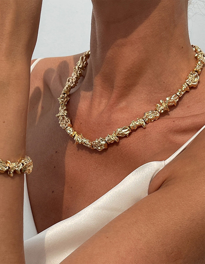 Liquid Lava Metal Pleated Jewelry