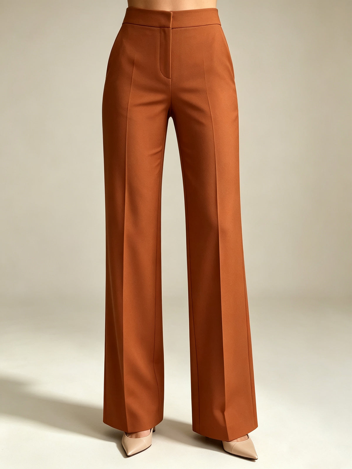 Caramel Colored Peak Lapel Single Breasted Blazer And Pants 2-Piece Suit