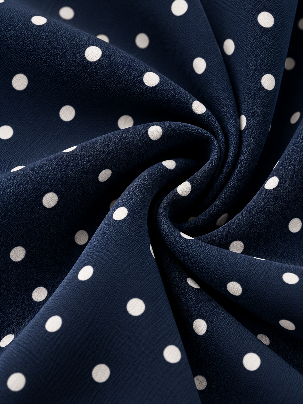 Navy White Polka Dot Peak Lapel Double Breasted Blazer Knee-Length Dress